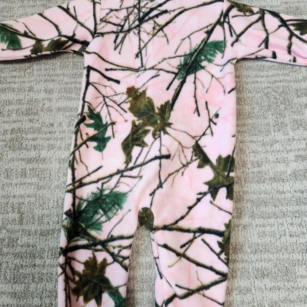 Trail Crest toddler girls fleece footed pajamas pink camo size L 18-24 months